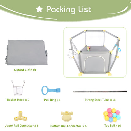 6-Panel Anti-Slip Baby Playpen