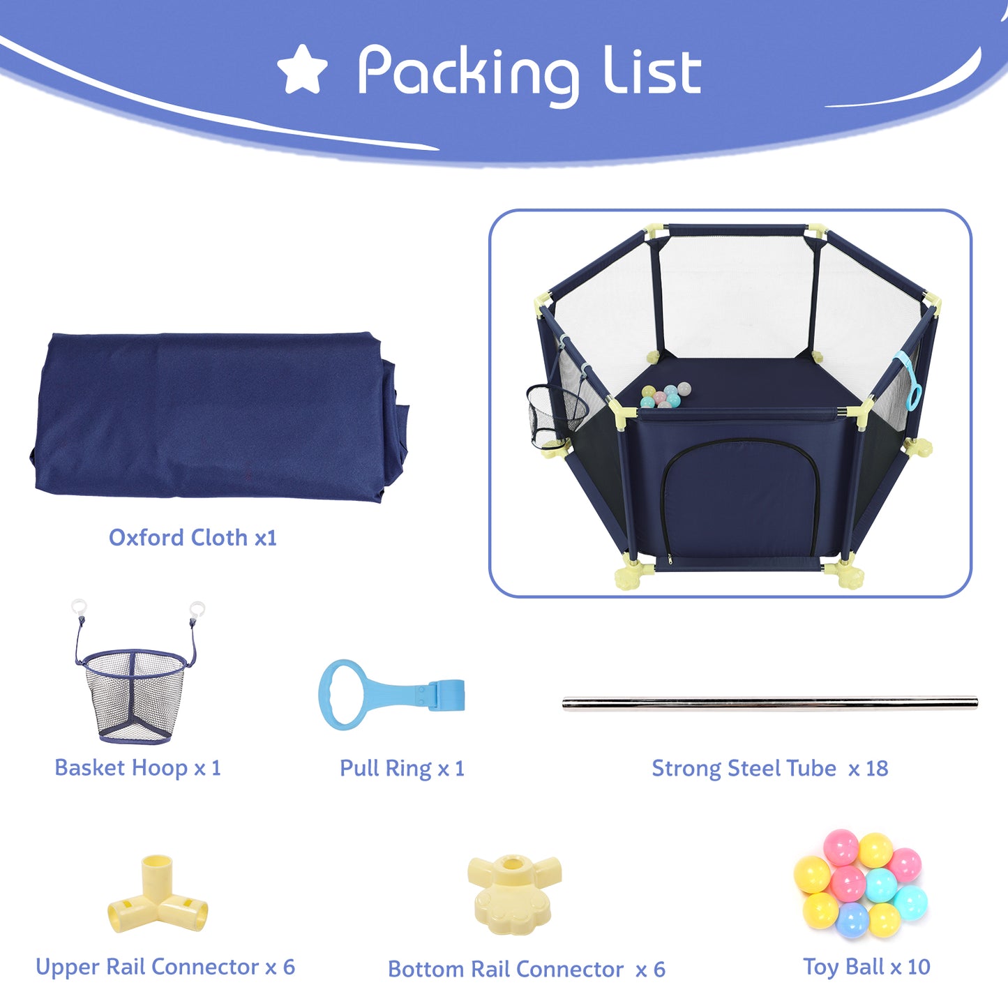 6-Panel Anti-Slip Baby Playpen