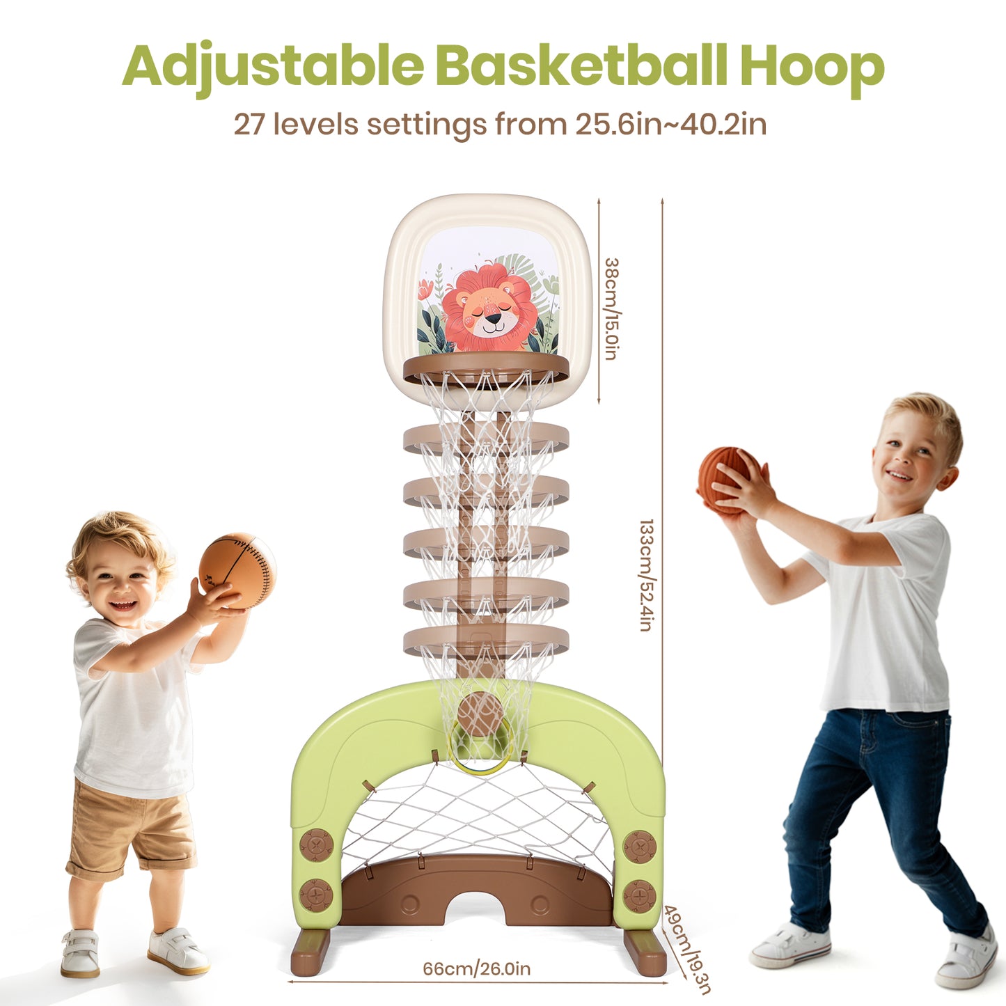 4-in-1 Kids Basketball Hoop Set