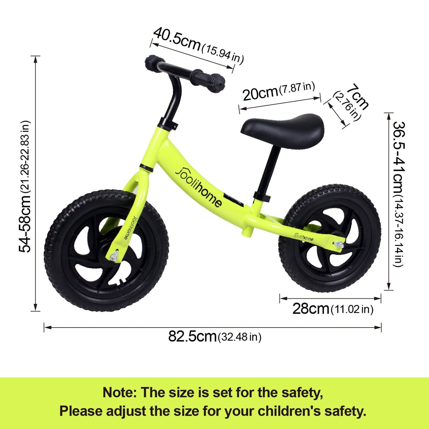 Joolihome 12" Kids Balance Bike