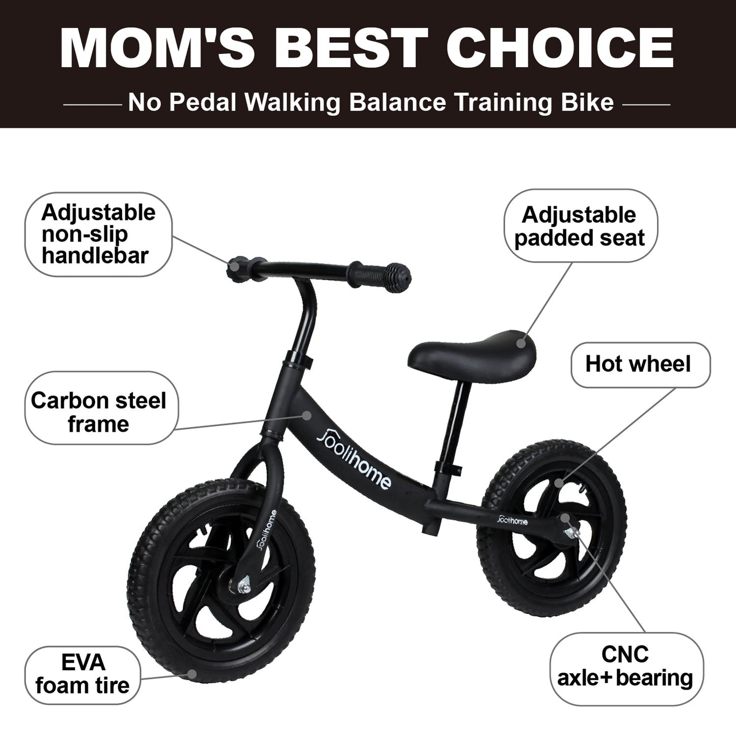 Joolihome 12" Kids Balance Bike