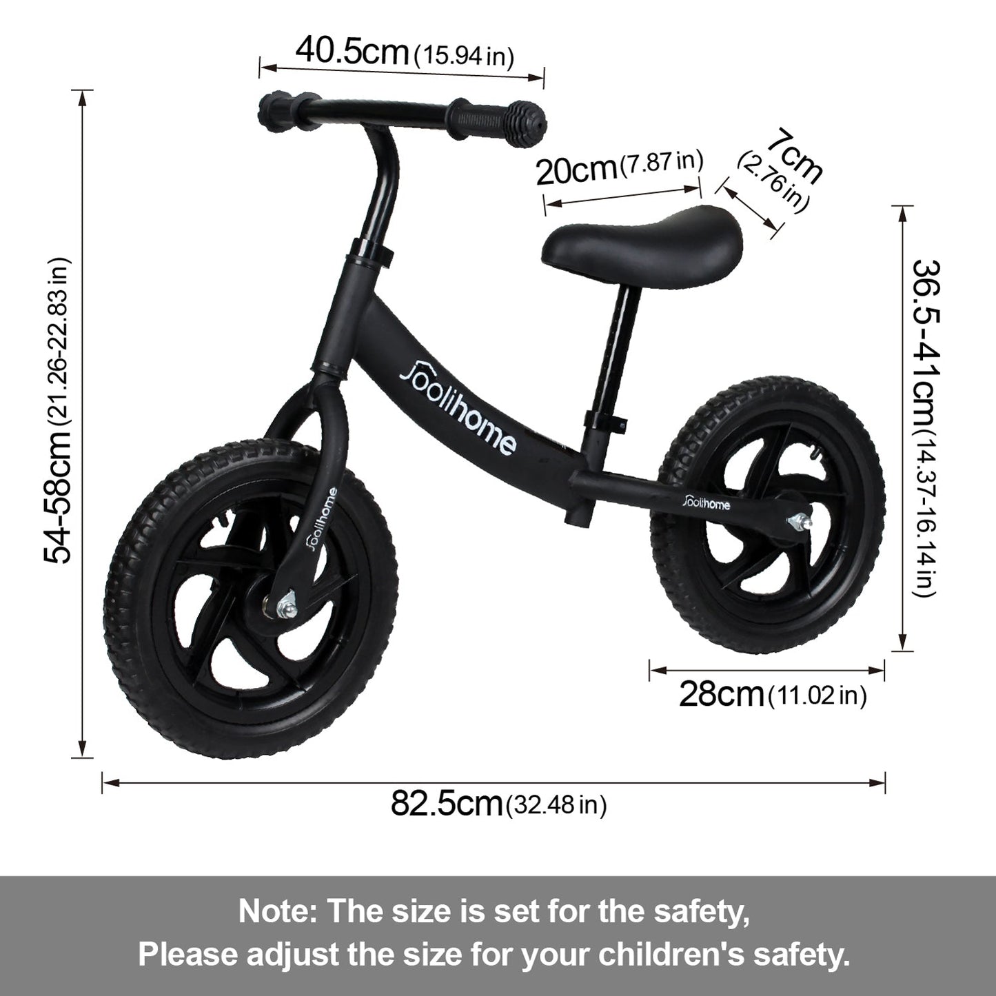 Joolihome 12" Kids Balance Bike